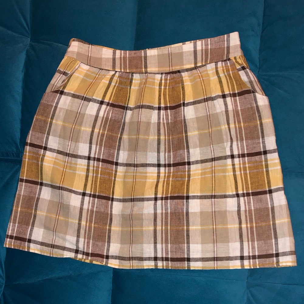 Plaid A-line skirt